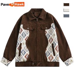 Men's Jackets Autumn Bomber Jacket Men Women Patchwork Corduroy Spring Hip Hop Jackets High Street Unisex Loose College Varsity Coat 231213