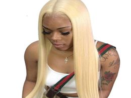 Brazilian 613 Blonde Full Lace Human Hair Wig Blond Lace Front Wigs Bleached Knots Part9065588