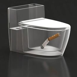 1pc, Funny Ashtray With Lid, Creative Bathroom Wall Mounted Countertop Toilet Ashtray, Household Decorative Astray, Ashtrays For Home, Hotel, Bar, Office