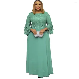 Ethnic Clothing Big Size African Style Dress For Women 2023 Lace Luxury Evening Long Party Elegant Celebrity Bridesmaid Traditional Wedding