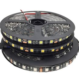 5050 Black PCB LED Strip IP65 Waterproof DC12V 60LED M 5M lot White Warm White Red Green Blue RGB332Q