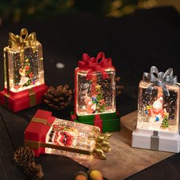 Other Event Party Supplies Noel Santa Claus Snowman Xmas Christmas Eve Box Gifts Shape Couple And Kid Gift Crystal Ball Ornaments Table Decoration 231214