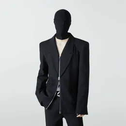 Men's Jackets Zipper Suit Black Short Slim-fit Fall Jacket