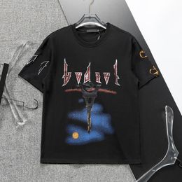 2024 new Summer Luxury mens tshirt embroidery Letter Top quality shirt Europe Fashion High Quality Cottonloose Shirts designer tshirt Street Casual tee