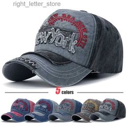 Ball Caps New Fashion Classic Unisex Three Dimensional Embroidery Brushed Washed Distressed Two Colour Cotton Adjustable Baseball Cap YQ231214