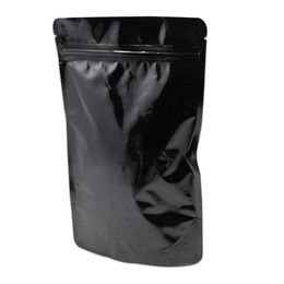 15x23cm Ziplock Aluminum Foil Bag Heat Seal Black Pure Mylar Foil Package Bag Zipper Pouch For Tea Flower Food Storage 20pcs Lot230l