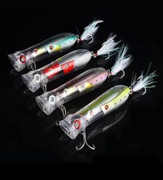 Live Target Realistic Fish Musky Popper Lures 105cm 26g PS Painted DOG WALKING Laser Swimbaits Bass fishing bait1427334