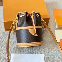 Bucket bag designer bag crossbody Women shoulder luxurys handbags Fashion Classic brown flower genuine leather handbag