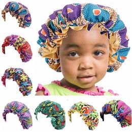 Kids Bonnets Kids Sleeping Hat Toddler Satin Cap Adjustable Sleeping Cap Night Hats African Print Cap for Natural Hair Toddler2379119