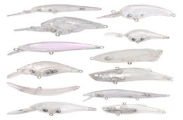 New Arrivals Blank Crankbait Unpainted Fishing Lures Bait Fishing Lure Minnow Wobblers with Eyes Gift 12pcsLot4176105