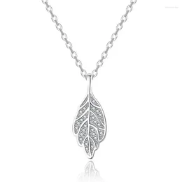 Pendants Leaf Necklace Female Rose Gold Jewellery Luxury Zircon Pendant High-end 2023 925 Sterling Silver Collarbone Chain Women Bijou