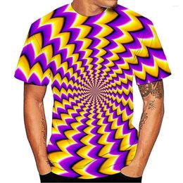 Men's T Shirts 3d Swirl T-Shirt Oversized Personality Fashion Short Sleeve Summer Harajuku Hip Hop Tops Street Trend Man Clothing Shirt