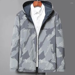 Men's Jackets Double Sided Jacket For 2023 Spring And Autumn Casual Solid Colour Camouflage Top Coat
