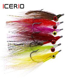 ICERIO 10PCS Clouser Deep Minnow Streamers Stainless Steel Hook Artificial Flies Bass Saltwater Fishing Fly Lure Bait 2011036572956