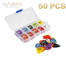 NAOMI Guitar Picks 50pcs Acoustic Electric Guitar Picks Plectrums Pick Case Assorted Random Thickness Guitar Parts Accessories9864901