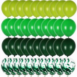 Party Decoration 40pcs Green Balloons Set Olive Balloon Metallic Confetti Ballon Jungle Safari Animal Birthday Decorations Kids Ai294S