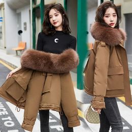 Women's Down Parka Winter Coats Super Clothing Padded Jacket Fur Collar Plus Size Wholesale 231213