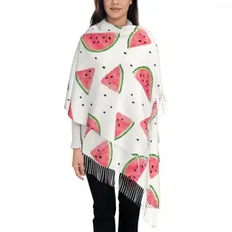 Berets Watercolor Watermelon Slices Womens Warm Winter Infinity Scarves Set Blanket Scarf Pure Color