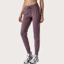 Active Pants Logo Al Autumn And Winter 2023 Women's Yoga High Waist Slim Tie Feet Sports Fitness Capris