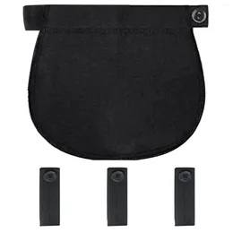 Belts 4pcs Soft Skirts Waistband Extender Pregnant Women Adjustable Button Men No Sew For Jeans Elastic Maternity Pants Trousers Black