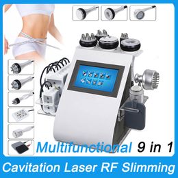 New 9in1 40K Cavitation Slimming Machine RF Laser EMS Vacuum Liposuction Cold Hammer Body Shaping Sculpting Weight Reduce Fat Loss Skin Tightening Face Lifting