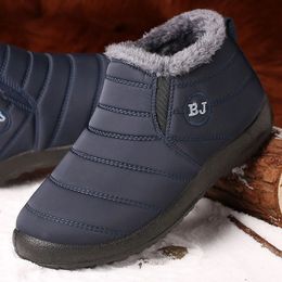 Boots Men Boots Snow Plus Size Shoes Man Warm Fur Winter Shoes For Men Male Ankle Boots Waterproof Men Shoe Footwear Work Shoes 231214