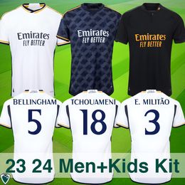 Real Madrid 23 24 BELLINGHAM VINI JR Soccer Jerseys KROOS Tchouameni 2023 2024 Football Shirt CAMAVINGA Rodrygo MODRIC Camisetas Men(Player) Kit Uniforms