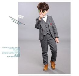 Suits arrival fashion boys kids blazers boy suit for weddings prom formal spring autumn grayblue dress wedding 231213