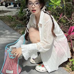 Women's Blouses DUOFAN Lace Vintage Shirts Women 2023 Spring Summer Gentle Sleeve Slim And Sweet Top Lady Blusas
