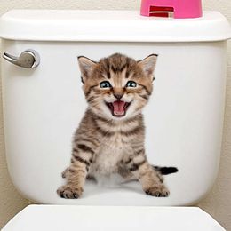 Creative Cats Toilet Stickers Home Decor Hole View 3d Cats Wall Sticker Bathroom Stickers Pet Animal Decals Pvc Art Wall Poster