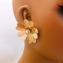 Stud Earrings European And American Sweet Style For Women Metallic Bright Face Elegant Holiday Gift Jewellery Everyday Wear 2023