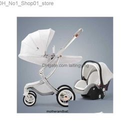 Strollers# Strollers# Strollers Luxury Baby Stroller 3 In 1 Carriage With Car Seat Eggshell Born Leather High Landscapestrollers05 Drop Deliver Dhjv6 Q231215