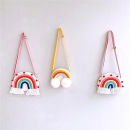 Storage Bags Kids Toddler Purse Rainbow Handbag Creative Crossbody Bag Hanging Decor2912