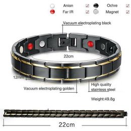 Charm Bracelets 2021 Therapeutic Energy Healing Bracelet Women Men Couple Jewelry Titanium Steel Magnetic Therapy286l