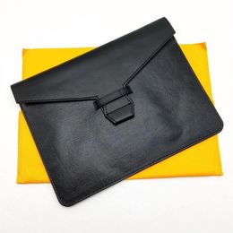Fashion Men Women Clutch Bag Classic Document Bags Pouch Memo Cover Caoted Canvas With Genuine Leather Receipt Pouch Cover Clutch 251w