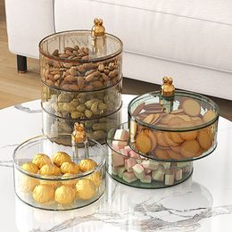 Storage Bottles Jars Transparent Dry Fruit Plate Large Capacity Stackable Snack Tray Nut Box Food Case Dried Organizer 231213