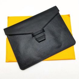 Fashion Men Women Clutch Bag Classic Document Bags Pouch Memo Cover Caoted Canvas With Genuine Leather Receipt Pouch Cover Clutch 296U