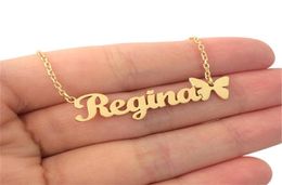 Customised Name Necklace Personalised Silver Gold Rose Choker Necklace Women Men Bridesmaid Gift Ketting Christmas Jewellery BFF5052640