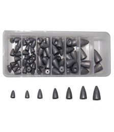 83 Pieces Bullets Fishing Sinker Worm Weight Sinker Kit Lead Weight Fishing Accessories for Saltwater Fishing9430437