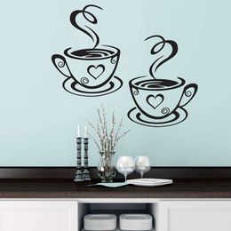 28 Styles Coffee Wall Stickers for Kitchen Decorative Stickers Vinyl Wall Decals Diy Stickers Home Decor Dining Room Shop Bar