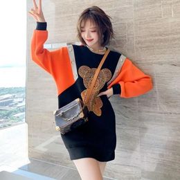 Women's Hoodies Glitter Sweatshirts For Women Rhinestone Female Clothes Sequin Korean Fashion In Casual Tops Basic Nice Colour Matching 2000s