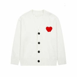 Amis Cardigan Amisweater Paris Fashion Mens Designer Knitted Embroidered Red Heart Casual Loose Clothes Tops Men Women Luxury Jumper Sweat Pull Pullover Gqzy