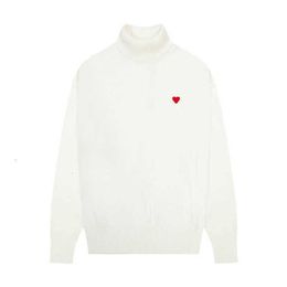 Amis Pull Cardigan Designer Amisweater High Collar Men Women's Paris Fashion a Heart Pattern Turtleneck Knitwear Sweatshirts Jumper Hoodie Sweaters 8psj