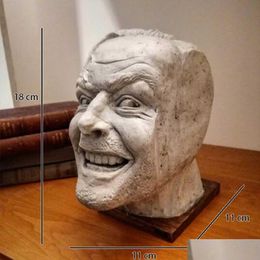 Decorative Objects Figurines Scpture Of The Shining Bookend Library Heres Johnny Resin Desktop Ornament Book Shelf 210607 Drop Del Dh5Wj