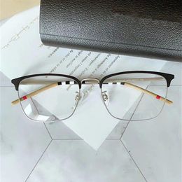 High-quality Star BE1332-D designer Eeybrow big-rim Men Glasses 56-17-145 contrasted plaid semi-rim for prescription glasses fulls269V