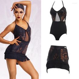 Stage Wear Women Latin Dance Performance Costumes Sexy Backless Tops Shorts Skirts Suit Samba Chacha Female Clothing DN15970