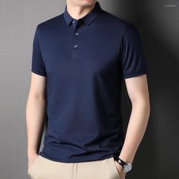 Men's Polos 2023 Polo Shirt Casual Lapel Tops Tees Business Short Sleeve Clothes Fashion T For Boys S-5XL