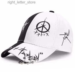 Ball Caps YOYOCORN New Student Young Men And Women The Spring Summer Sun Hat Cap And White Color Matching Pentagram Graffiti Baseball Cap YQ231214