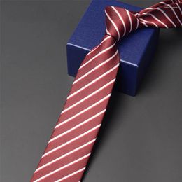 Bow Ties Brand Men's Wedding Party Tie High Quality Men Business Work Necktie Fashion Formal 7CM Striped For Red Neck