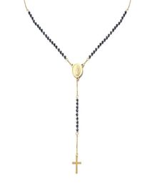 Pendant Necklaces Catholic Stainless Steel Rosary Beads Chain Y Shape Virgin Necklace For Women Men Religious Cross Jewelry6500235